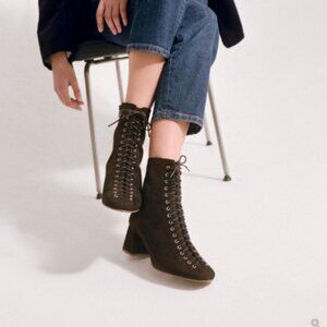 By Far Becca Suede Boot - Brown